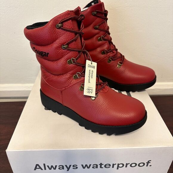 Cougar arctic boot leather waterproof fleece lining TRP anti slip sole Sz 8 NIB - Picture 5 of 13